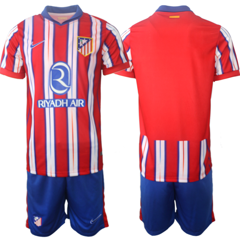 Men 2024-2025 Club Atletico Madrid home Red blank Soccer Jersey